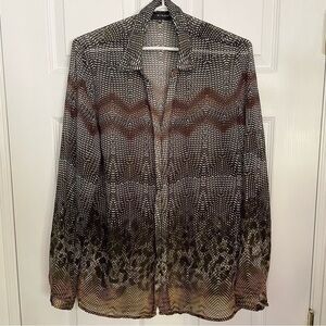 Edit by Jeanne Beker Printed Button Up Blouse Medium